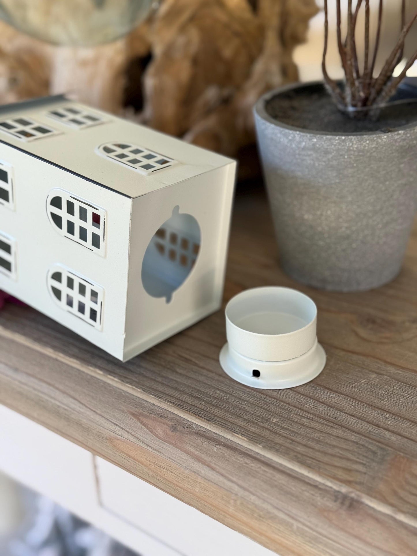 White Metal Lantern House