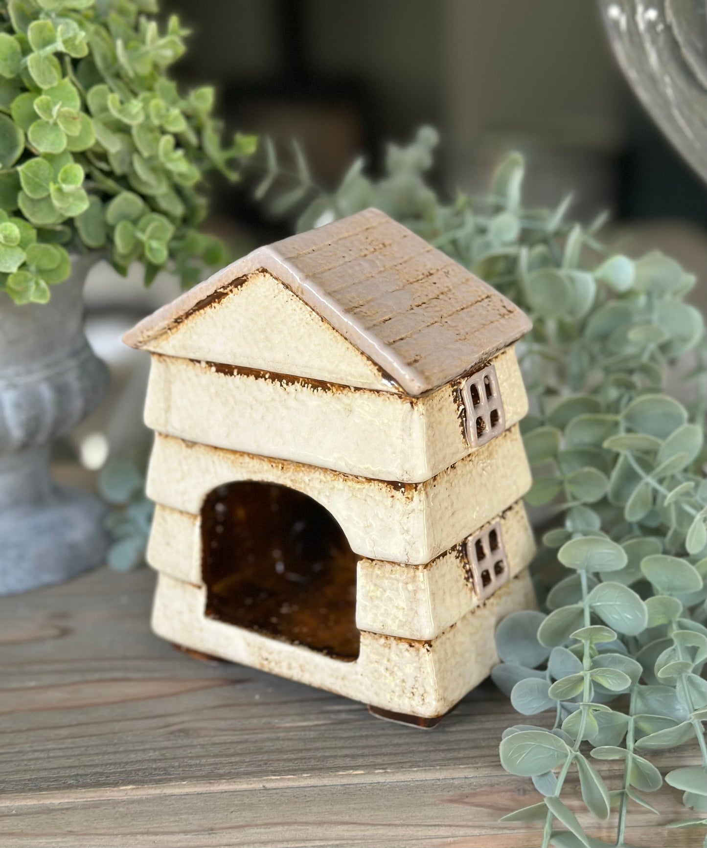 Ceramic Beehive House Cream Tea Light