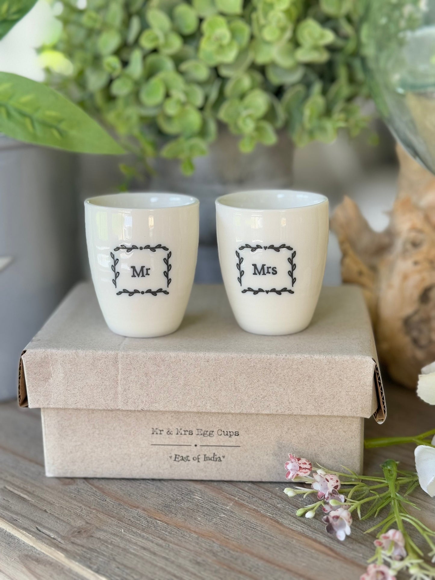 Porcelain Mr & Mrs Egg Cups