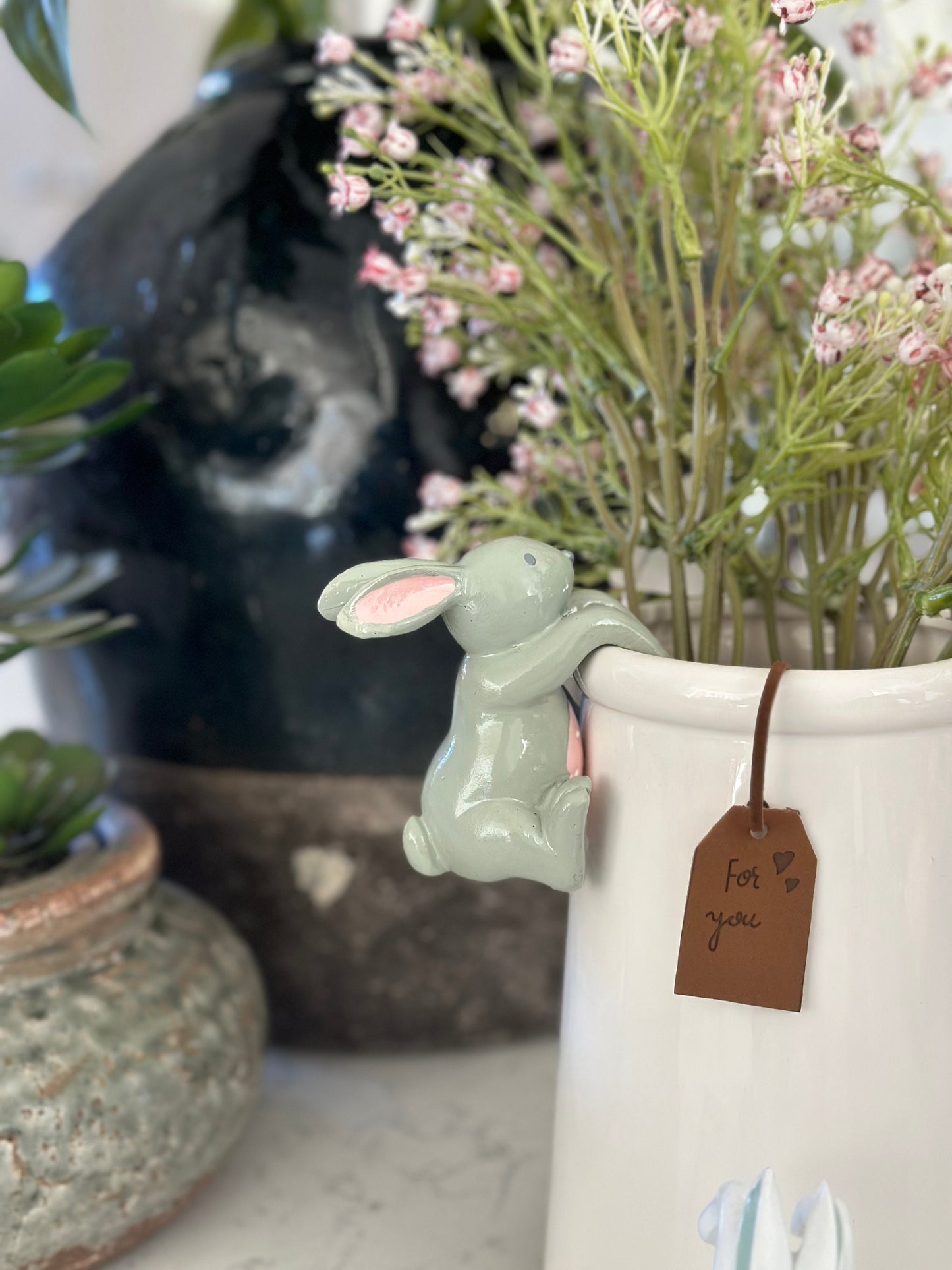 Grey Bunny Pot Hanger
