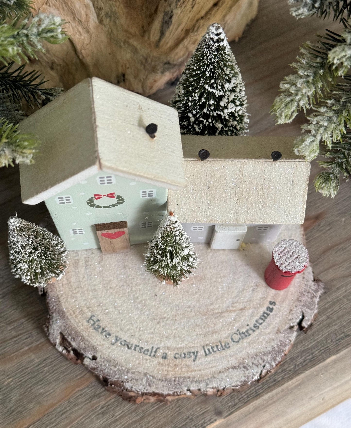 Christmas Festive Wooden House Scene