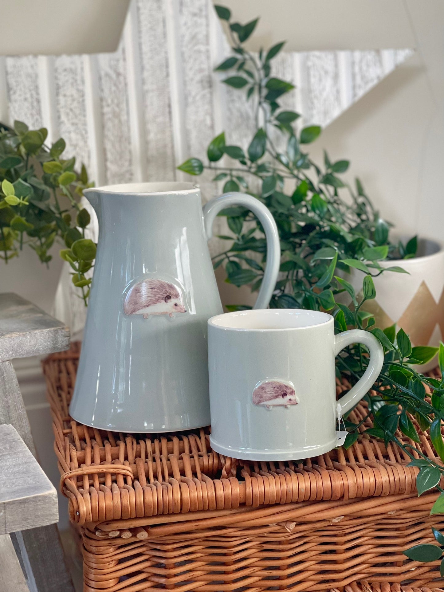 Stoneware Embossed Jug - Hedgehog