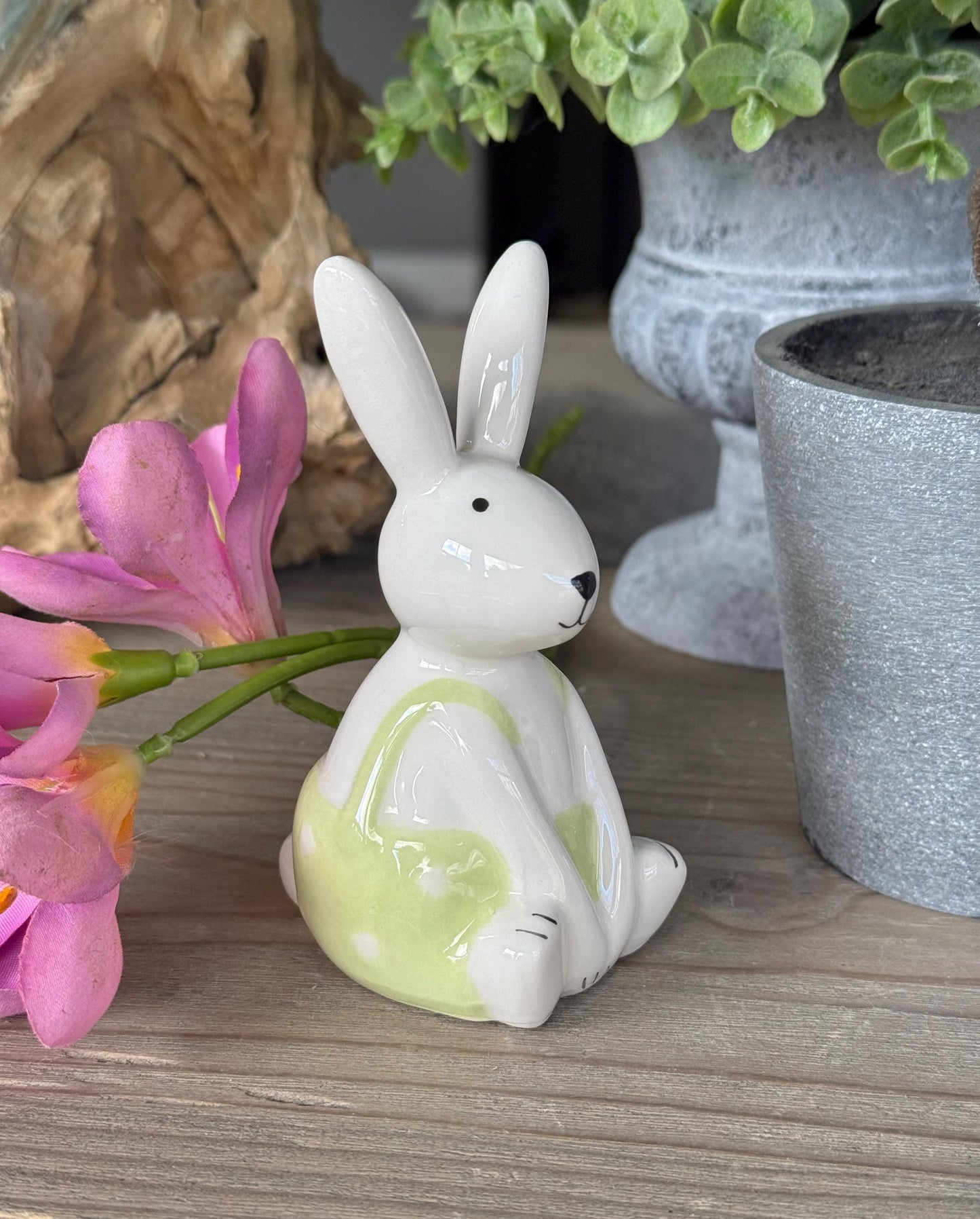 White Glossy Bunny Rabbits - 2 Sizes Available.