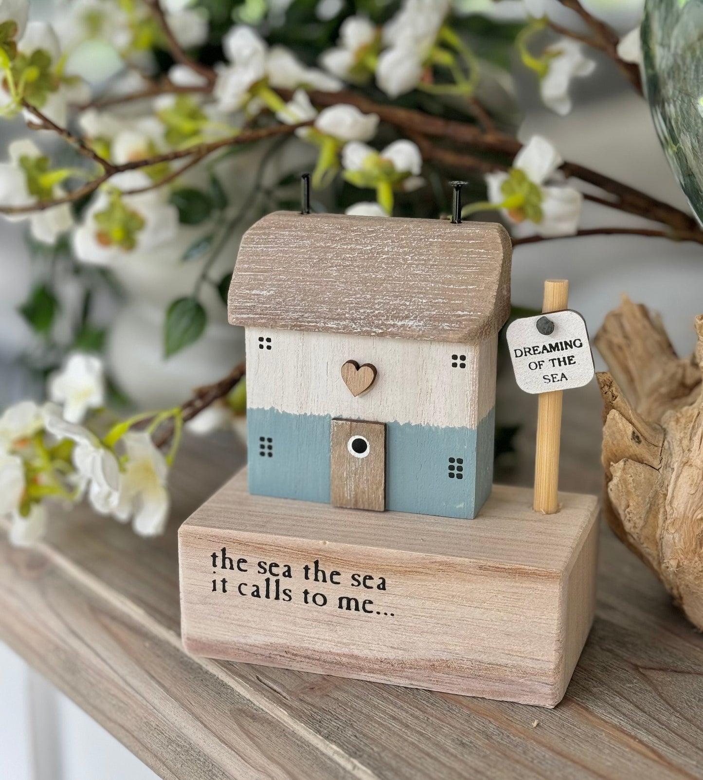 Wooden "The sea calls to me" House Block