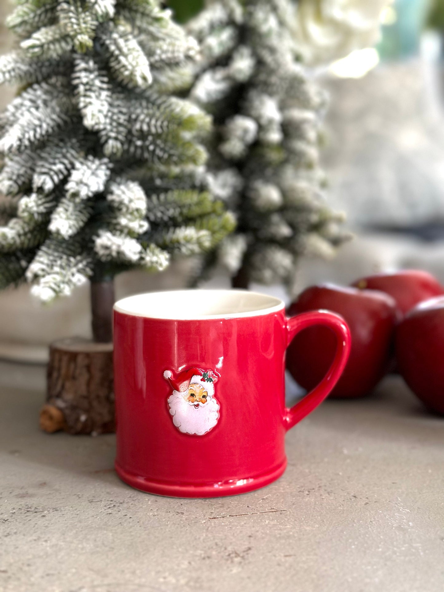 Embossed Red Christmas mug.