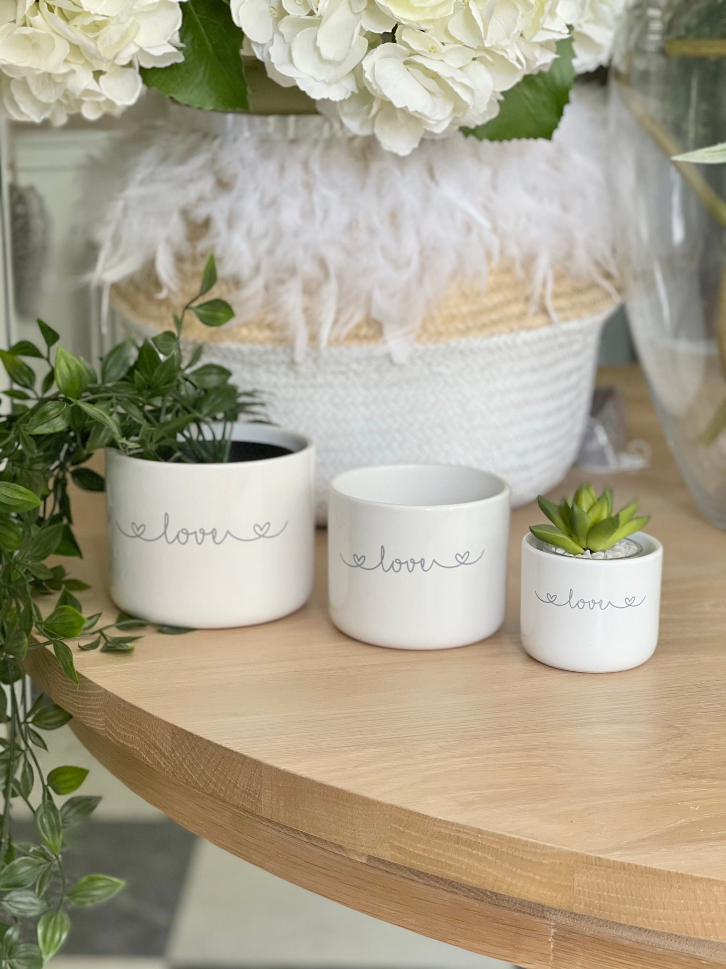Love Ceramic Pots - White