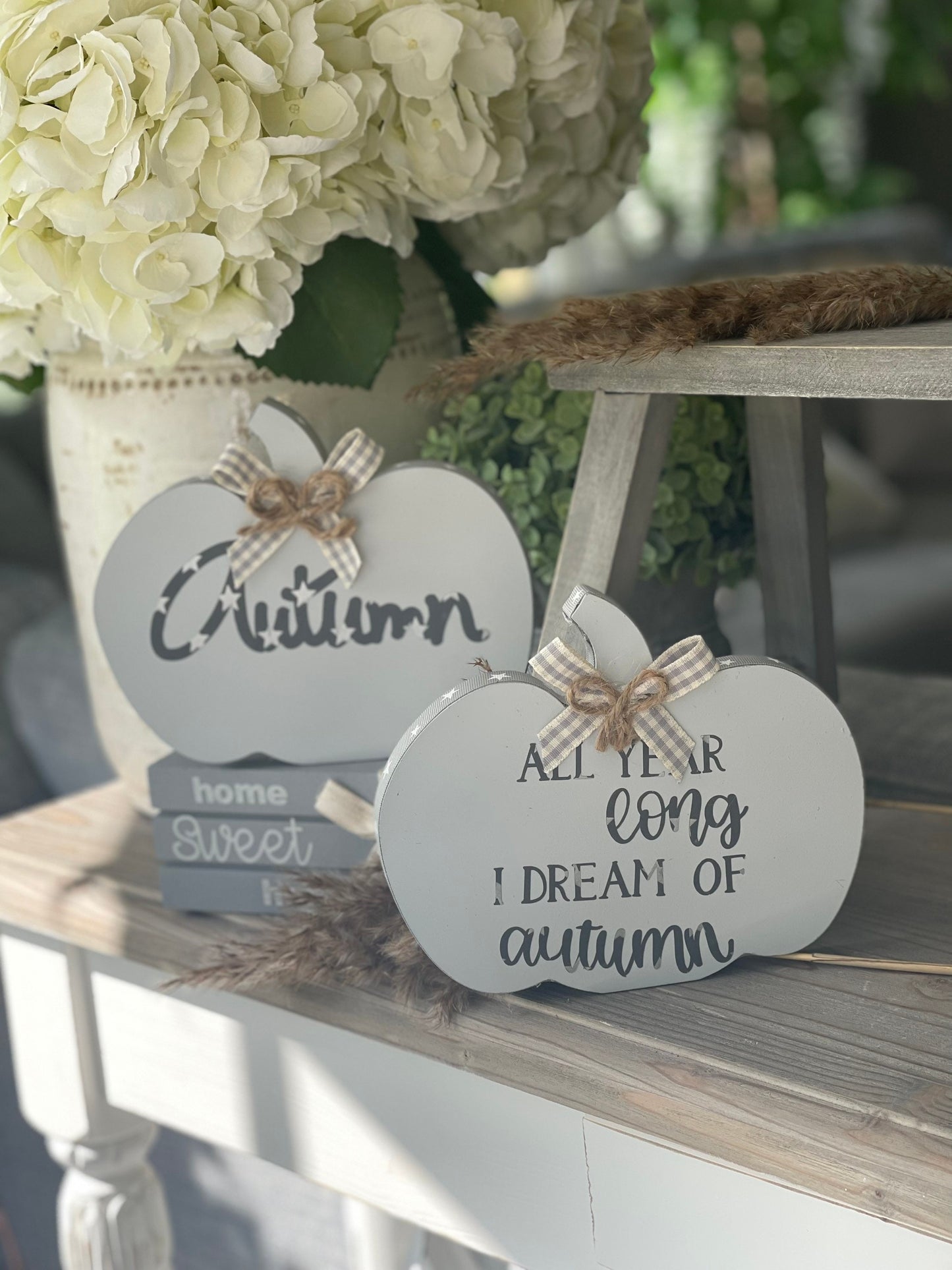 Handmade Autumn Pumpkin Wood Decor