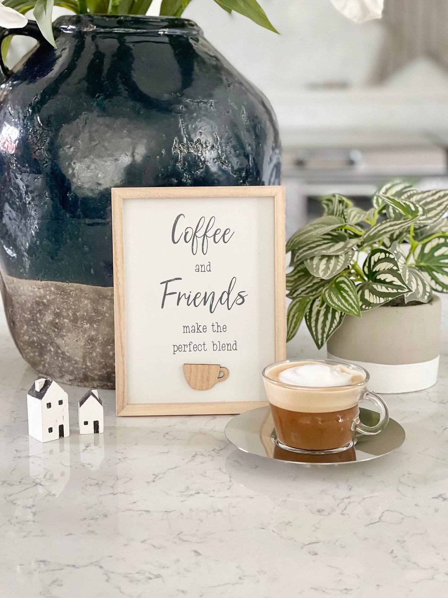 Framed 'Coffee and Friends' sign