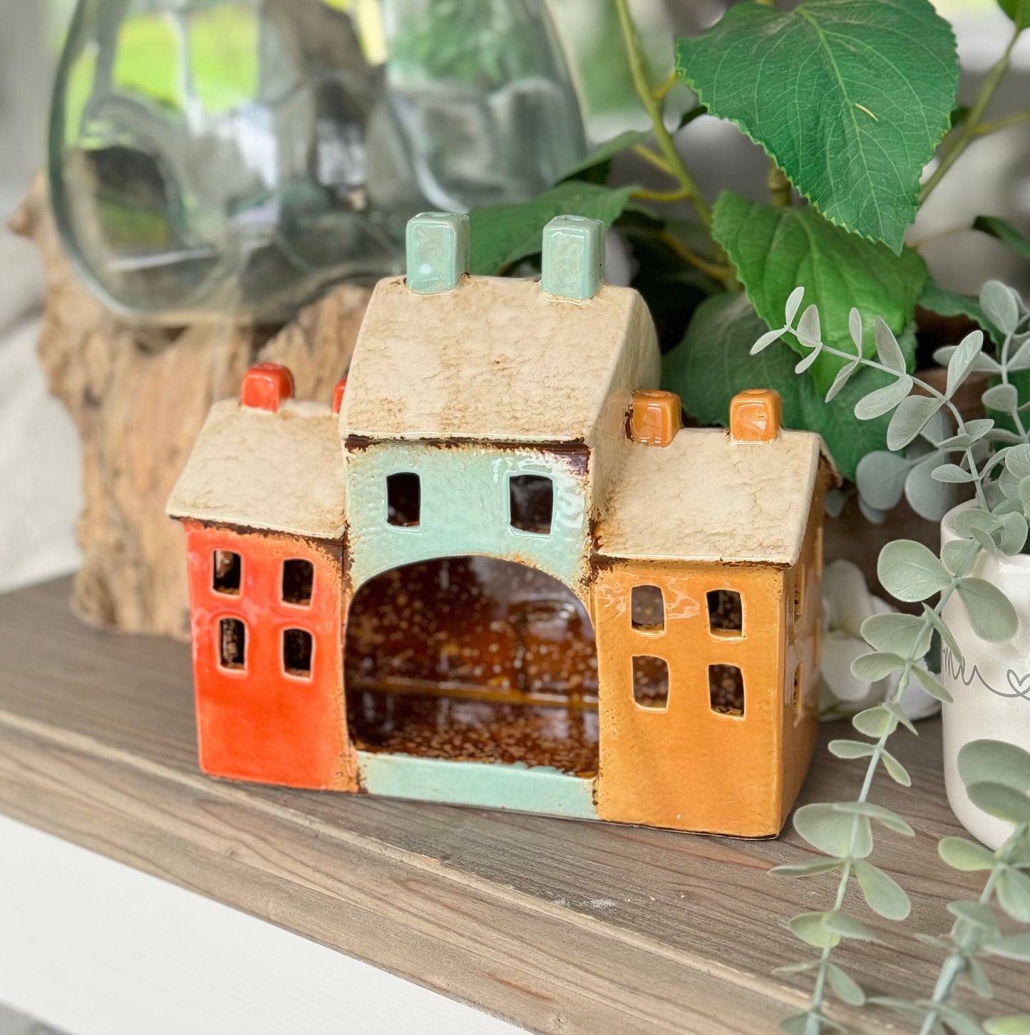 Traditional Row of Houses Candle Holder