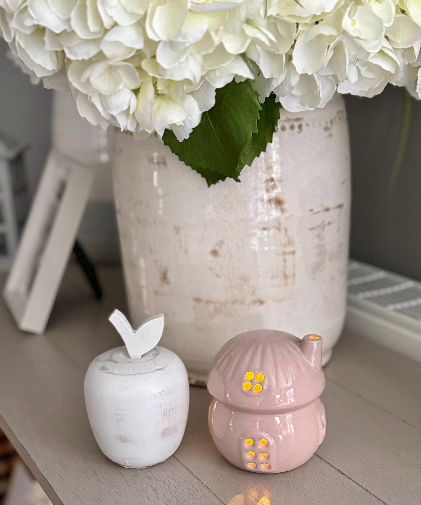 Pink Porcelain Mushroom LED House