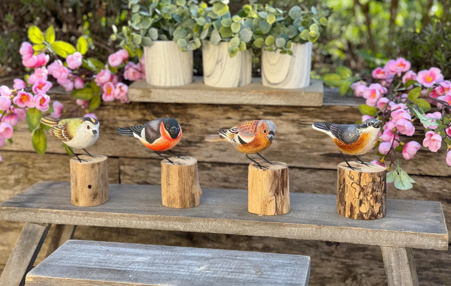 Gorgeous Carved Wooden Bullfinch