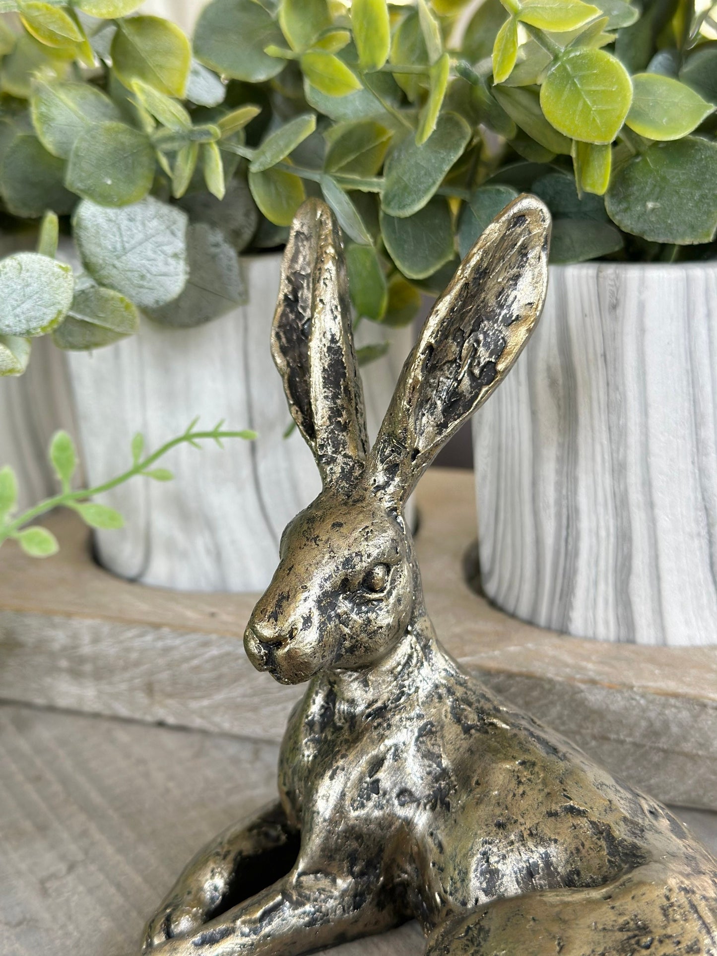 Bronzed Ornamental Lounging Hare