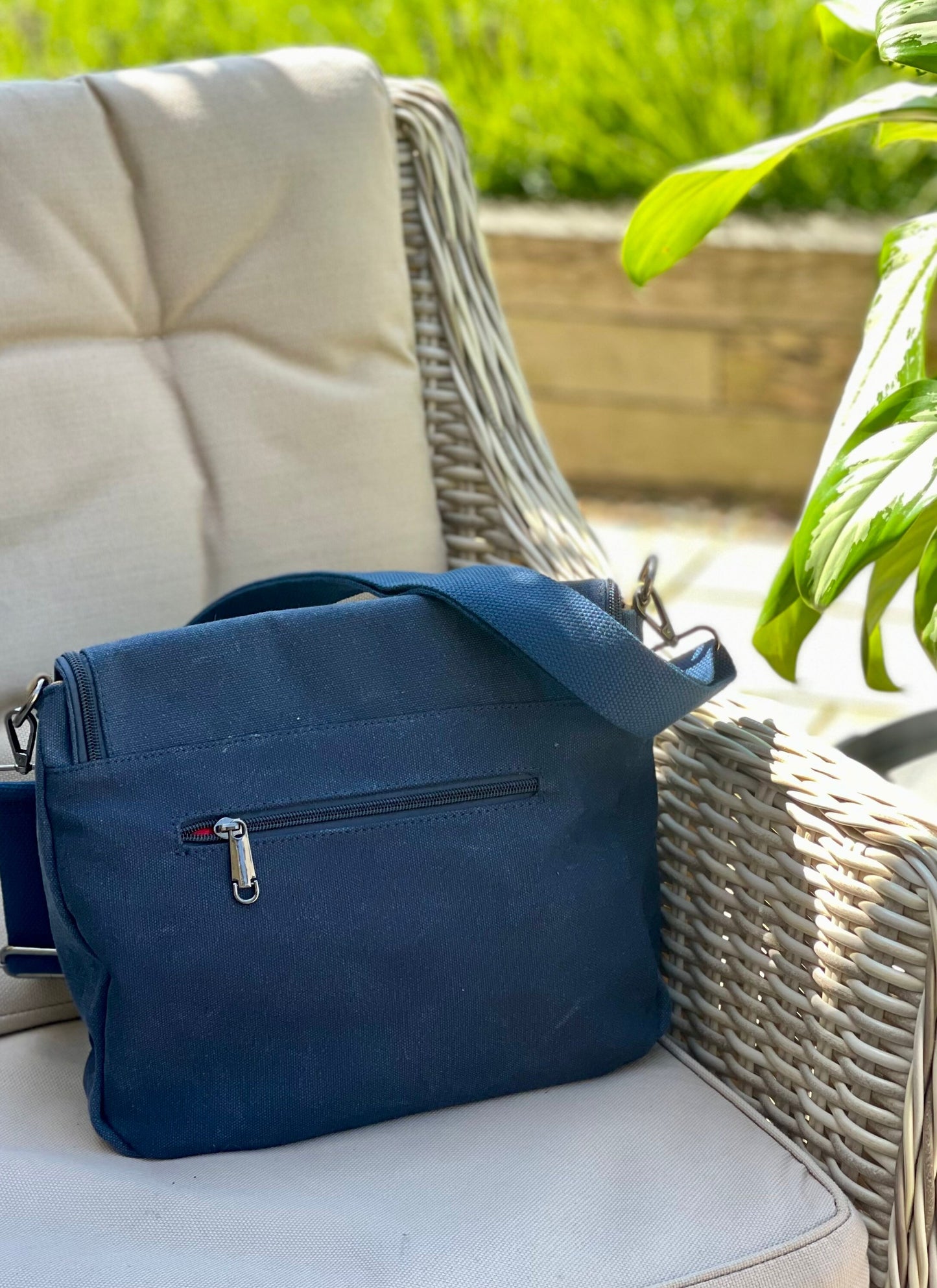 Navy Cross Body with Gold Star Messenger Bag