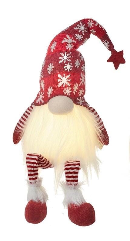 Festive Light Up Sitting Gonk with Red Hat
