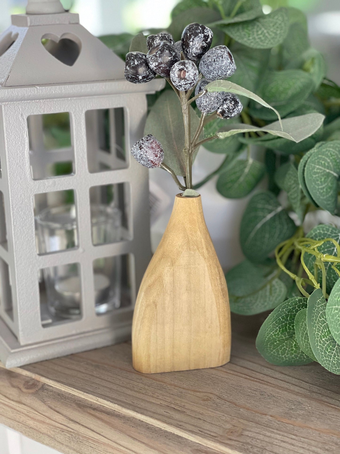 Hand Carved Vase Dark/Light Wood