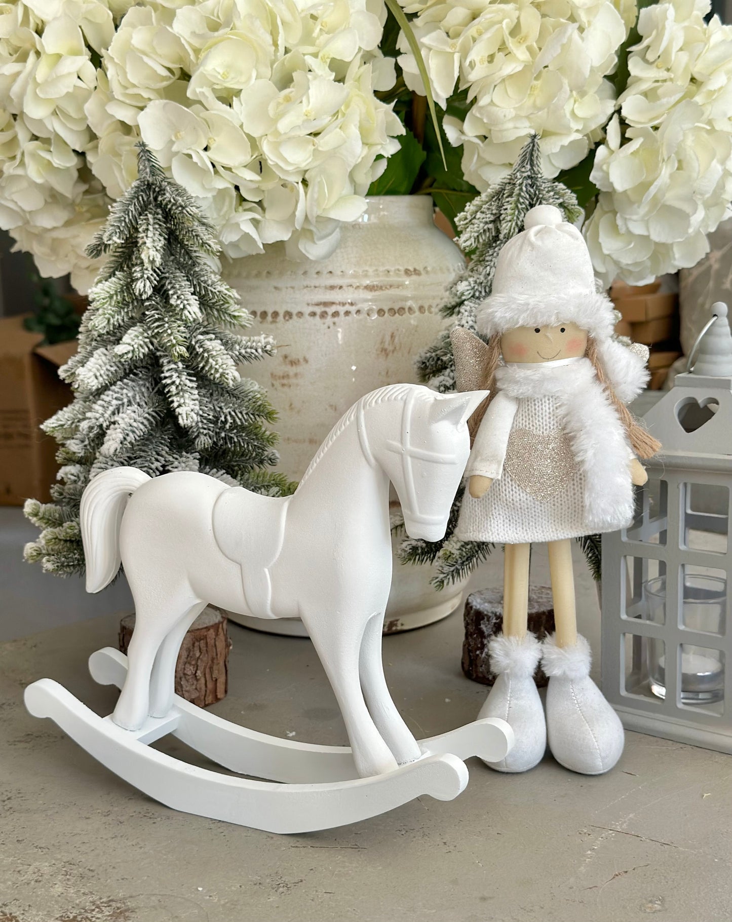 White Fabric Heart Angel