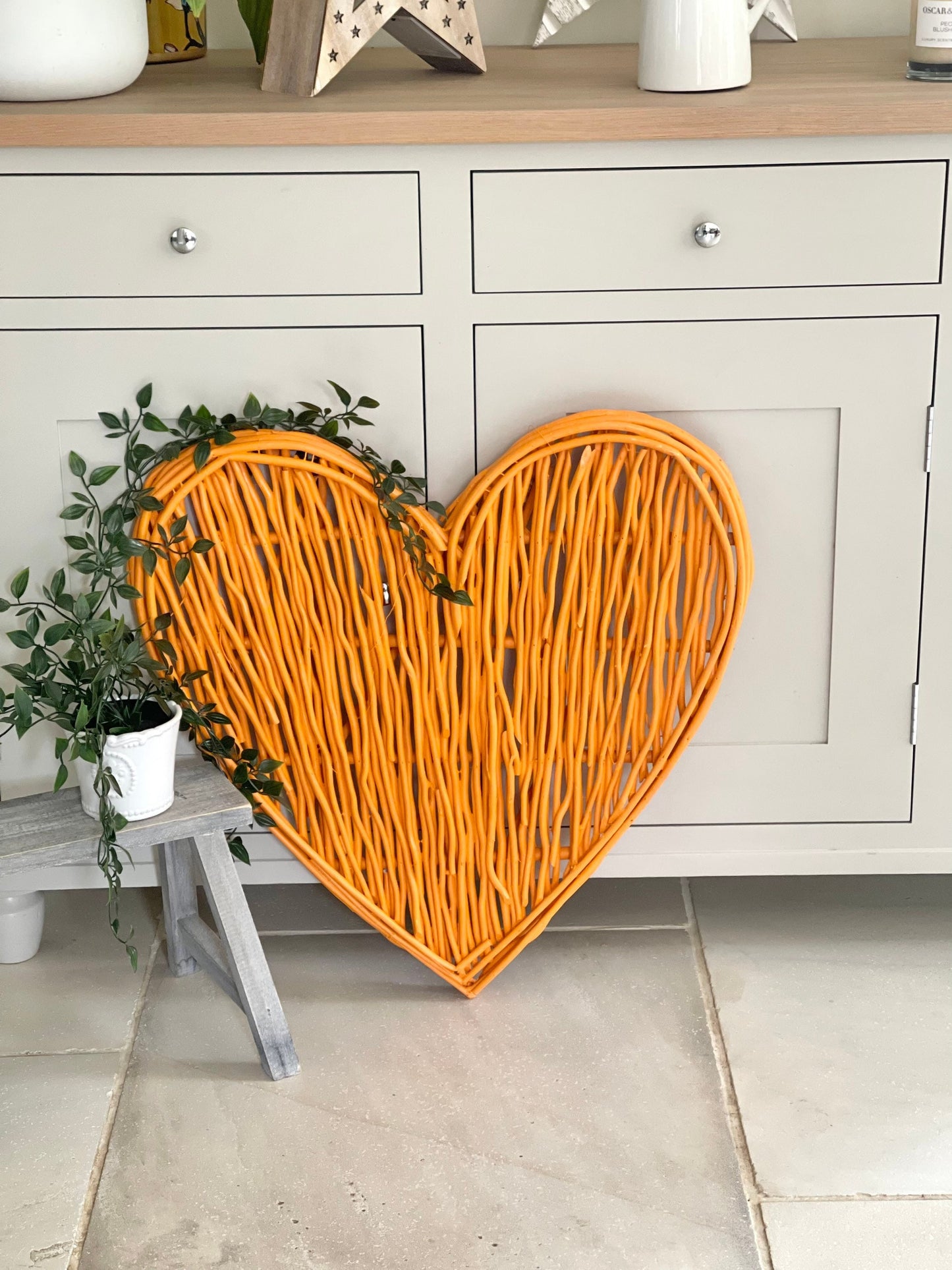 Orange Wicker Heart- 60cm