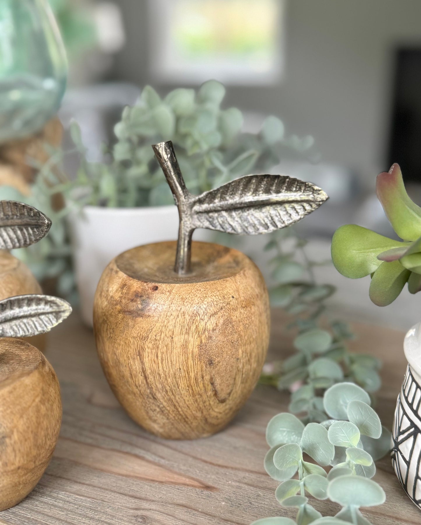 Solid Wooden Apples - Set of 3