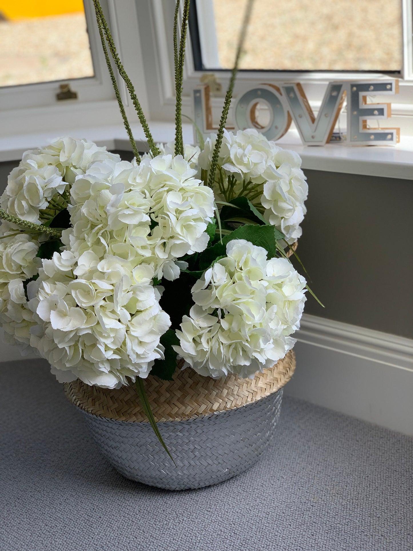 Seagrass Silver dipped basket