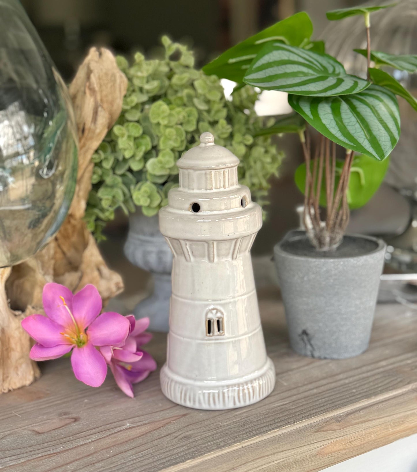 White Ceramic LED Lighthouse