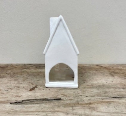 Ceramic White House Tea Light Holder - 2 sizes