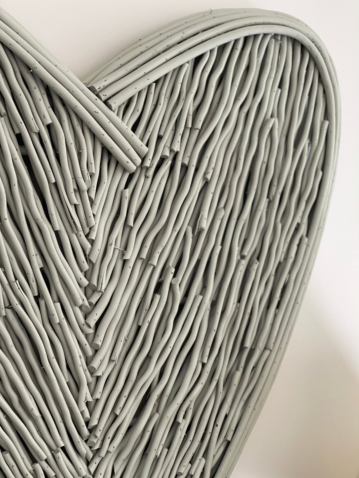 Hand Painted Large Country Sage Wicker Heart - 85cm