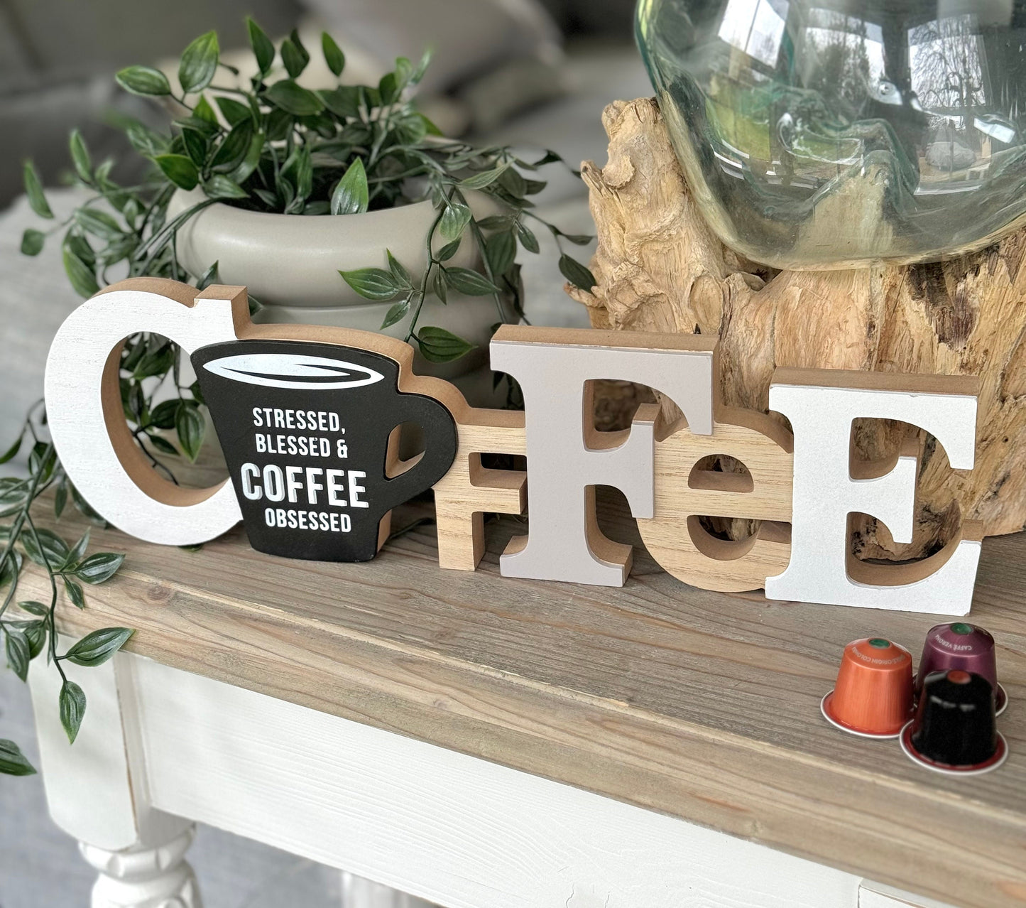Wooden Coffee Obsessed Sign
