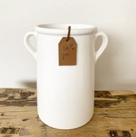 White Vase 'For You' - 18cm