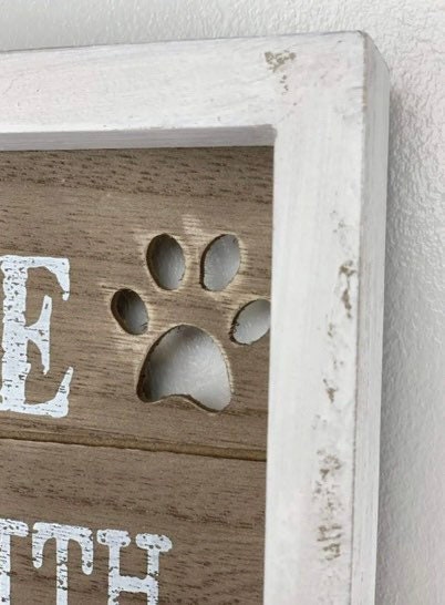 Large Love Pet Rustic Wood Framed Wall Sign