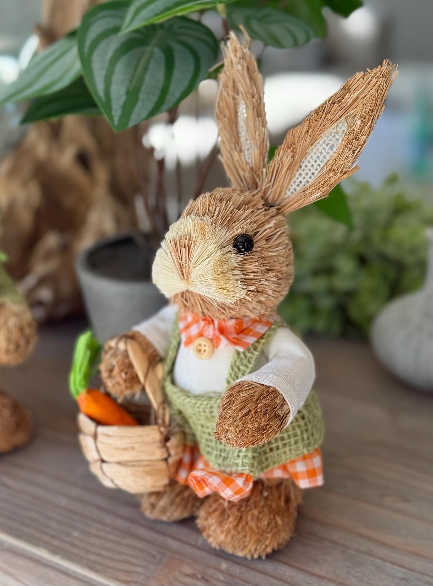 Mr and Mrs Bristle Bunny with Carrot/Basket - Sold Individually