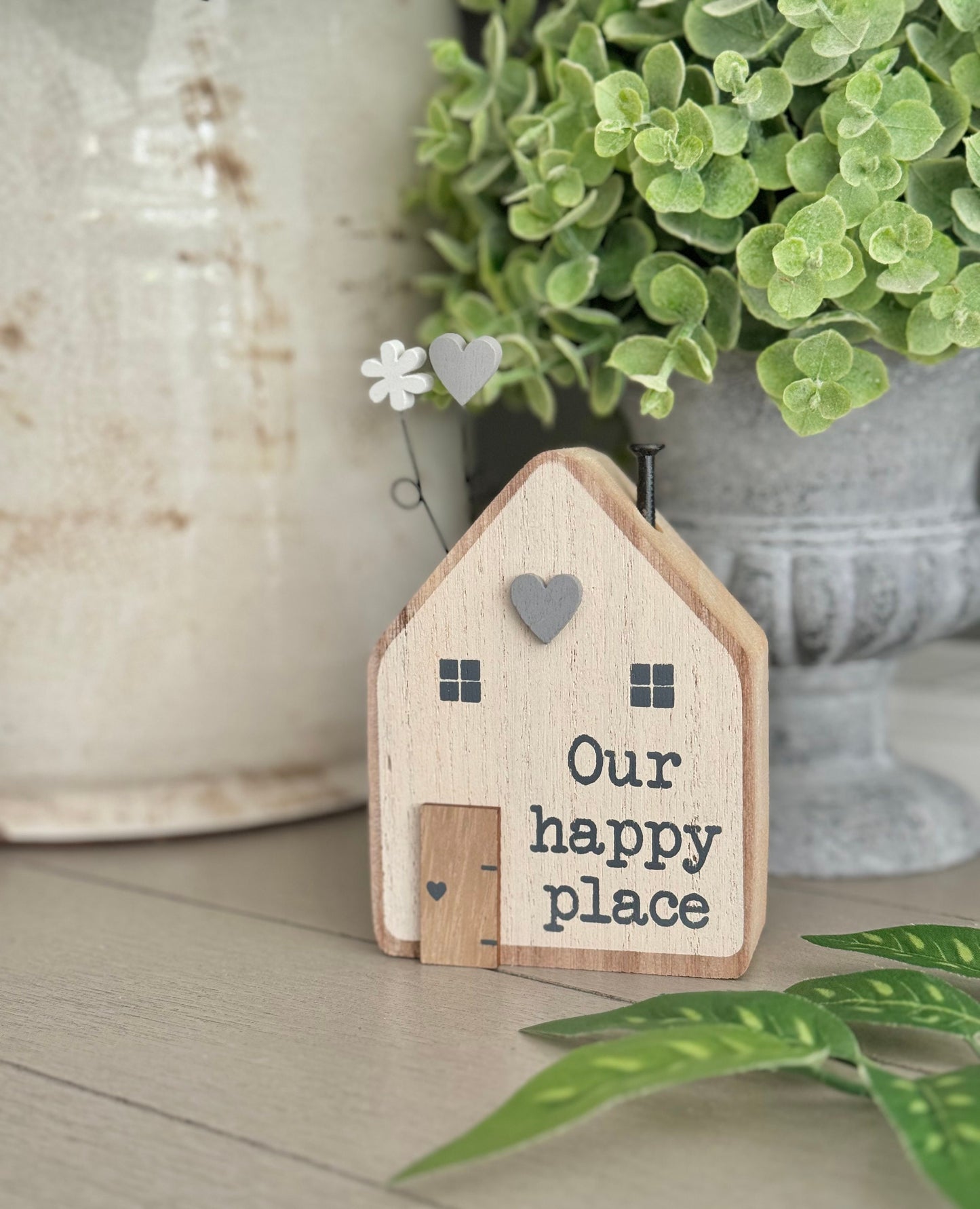 Wooden House Block "Our Happy Place"