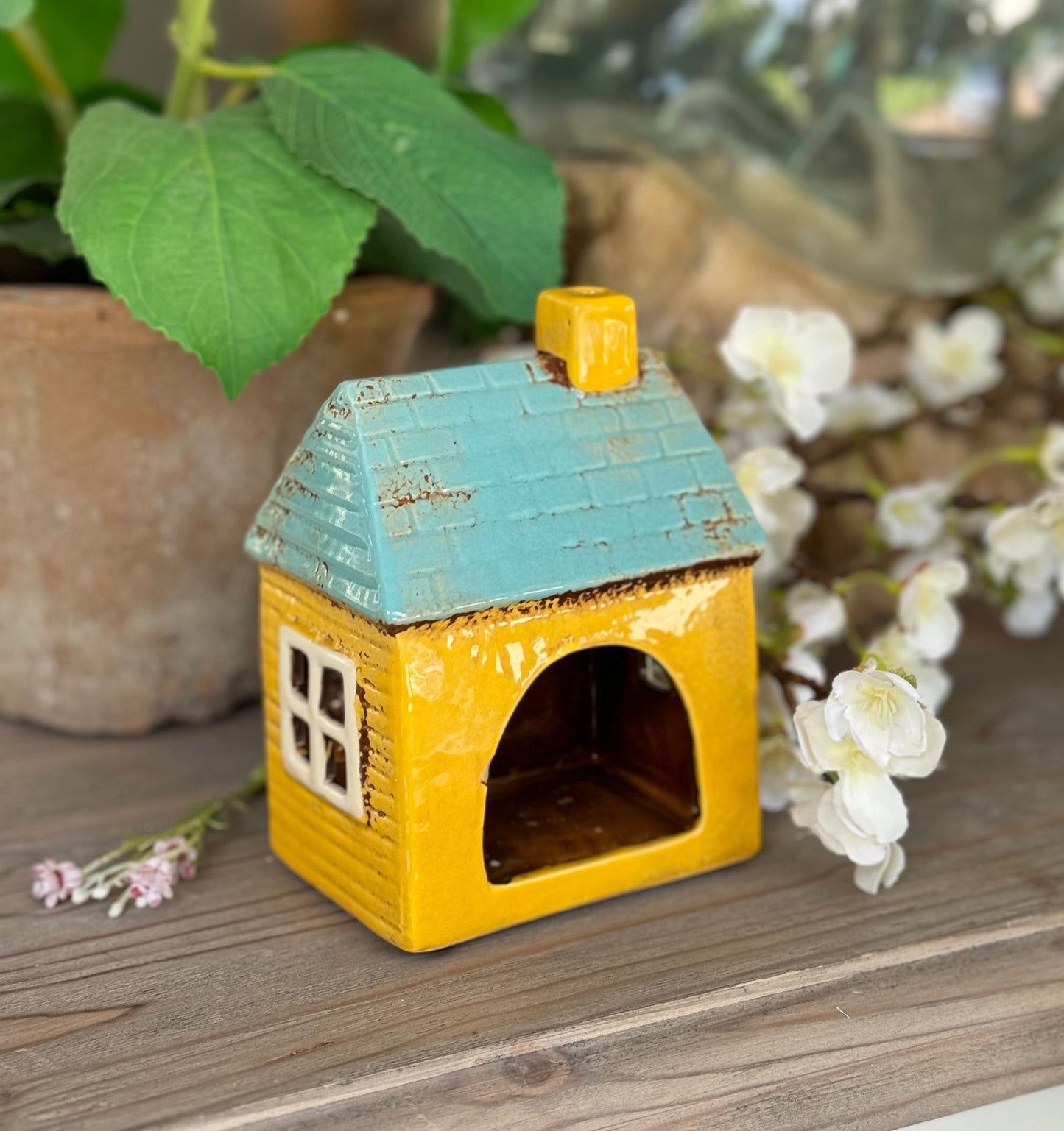 NEW! Yellow Ceramic Tealight Holder