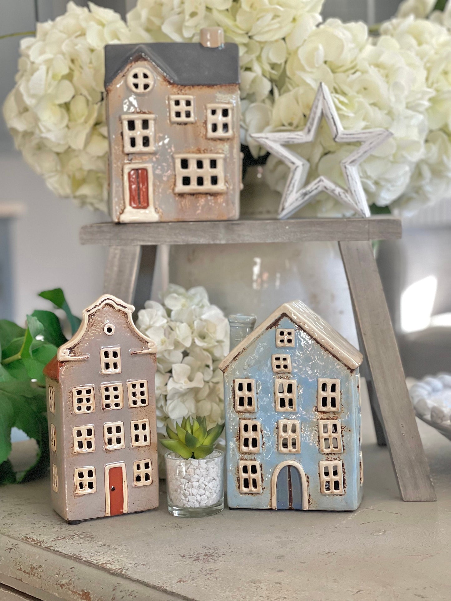Ceramic House Lantern/Candle Holder