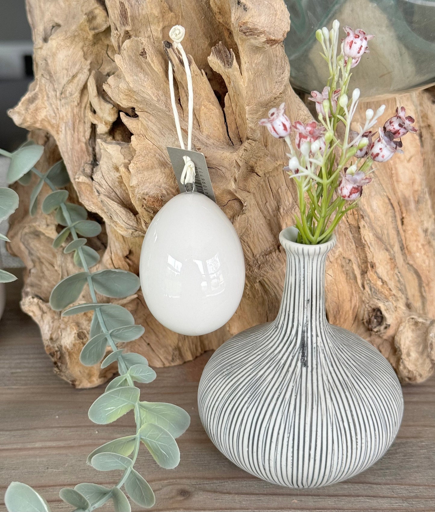 Hanging White Porcelain Easter Eggs - 3 Designs