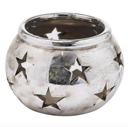 Aspen Large Star Silver Tealight Lantern