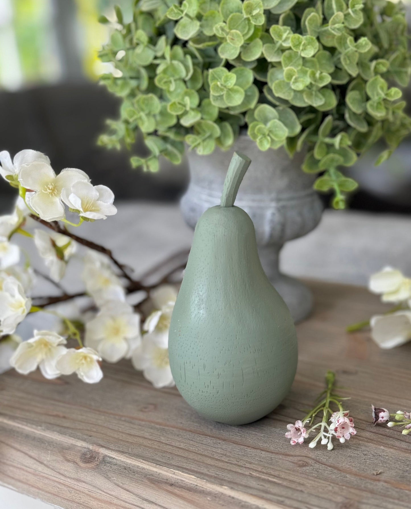 Solid Green Wooden Fruit - Selection of Apple and Pears