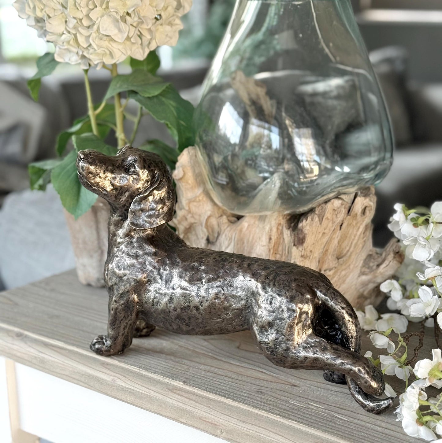 Dachshund Bronzed Metallic Ornament
