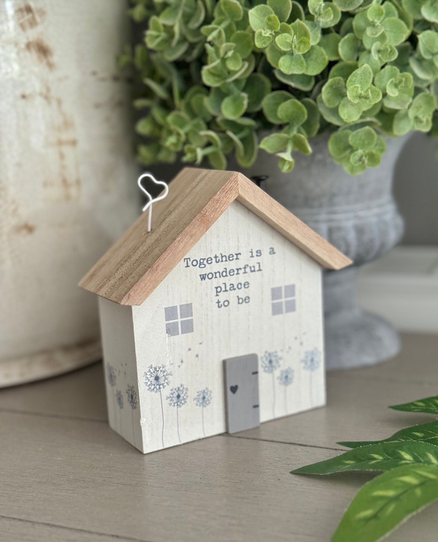 Wooden House Block "Together Is a Wonderful Place To Be"