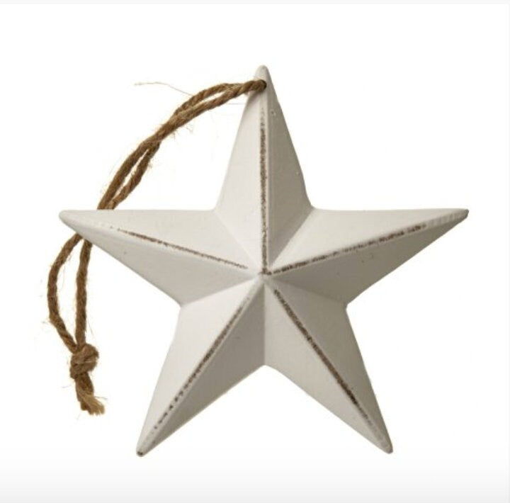 3D White Wooden Star Decoration