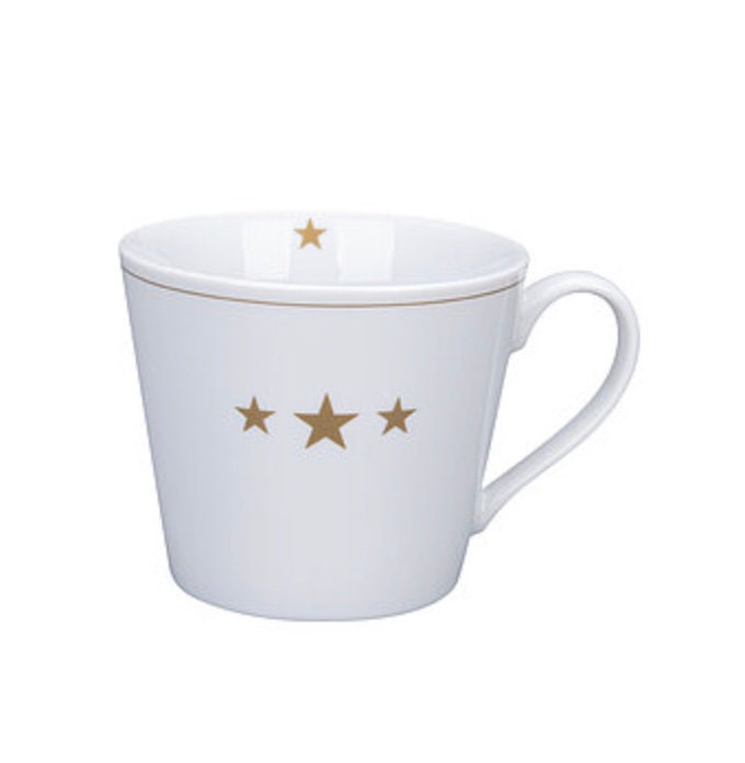 White Porcelain Mug with 3 Gold Stars