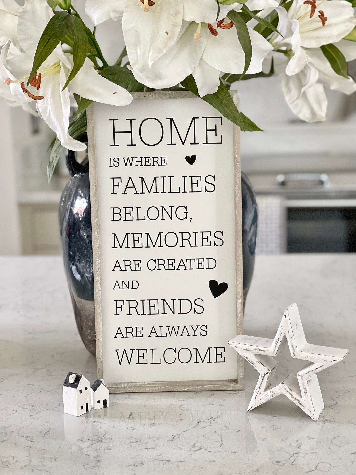 Framed Home is where Families belong Sign