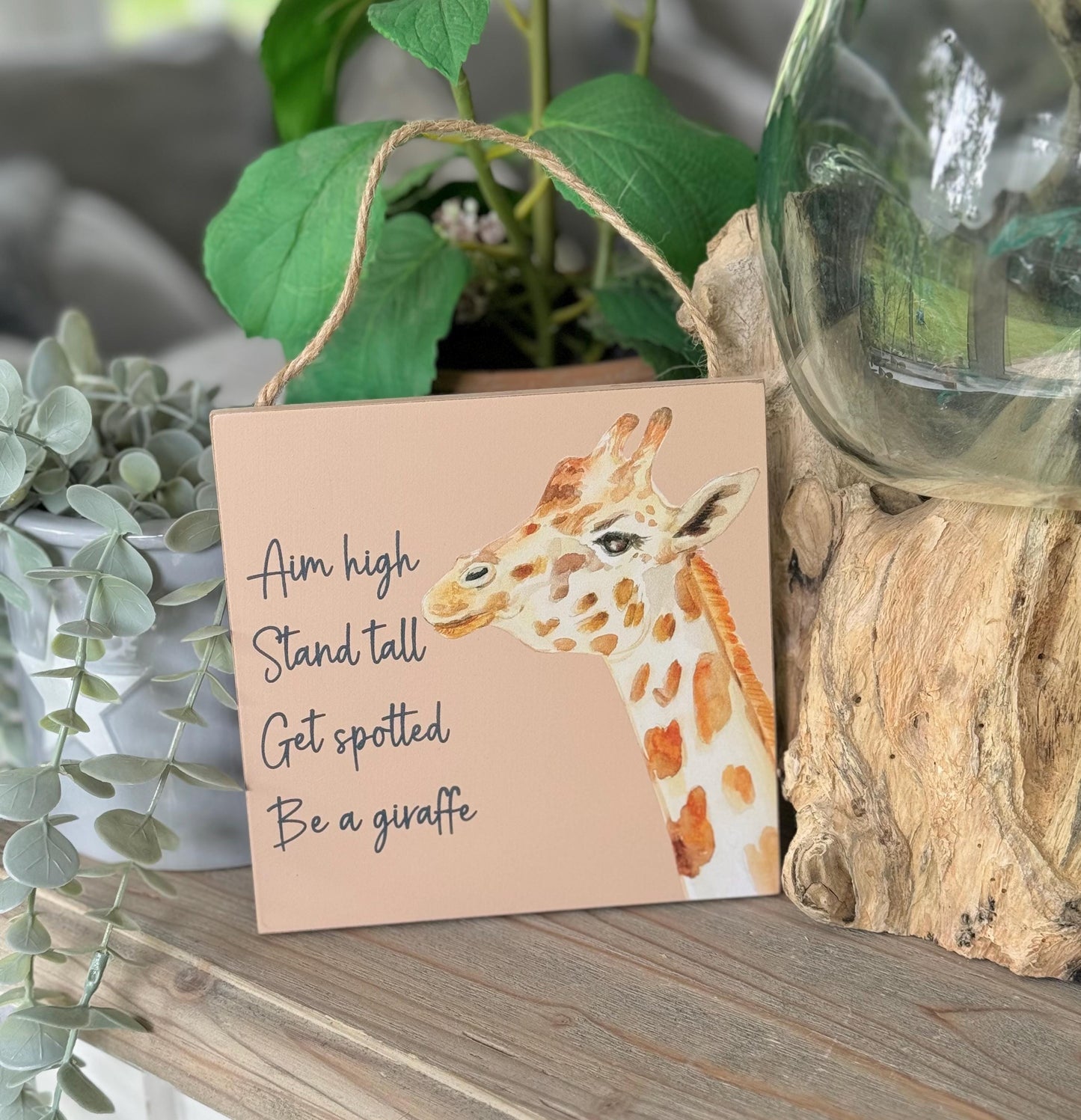 Wooden Hanging Sign/Plaque - Aim High