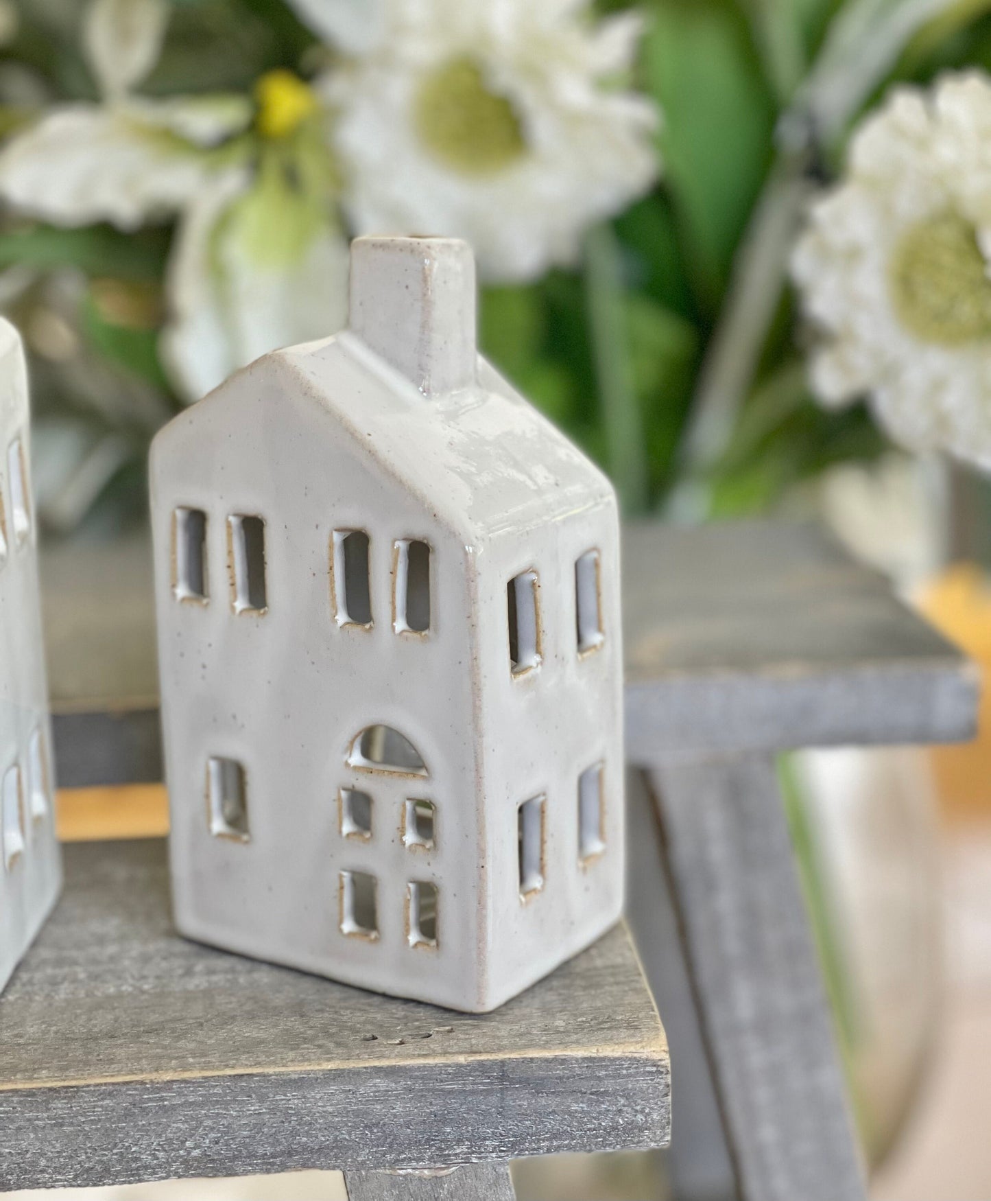 Glazed Ceramic Tea Light House - Available in 3 sizes