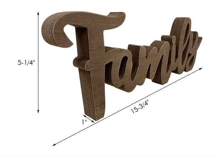 Cutout Family Letter Sign Tabletop Decor