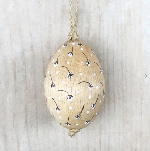Dandelion Hanging Wooden Egg