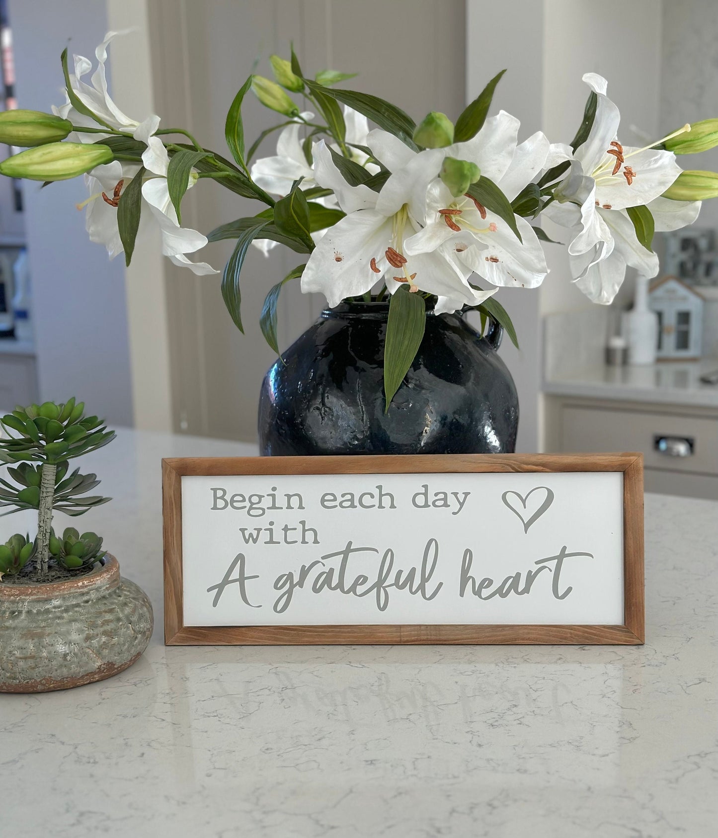 Framed Plaque - Start each day with a grateful heart