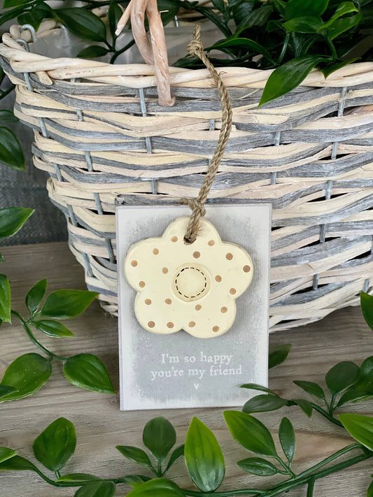 Dotty Flower Tag - I’m so happy friend