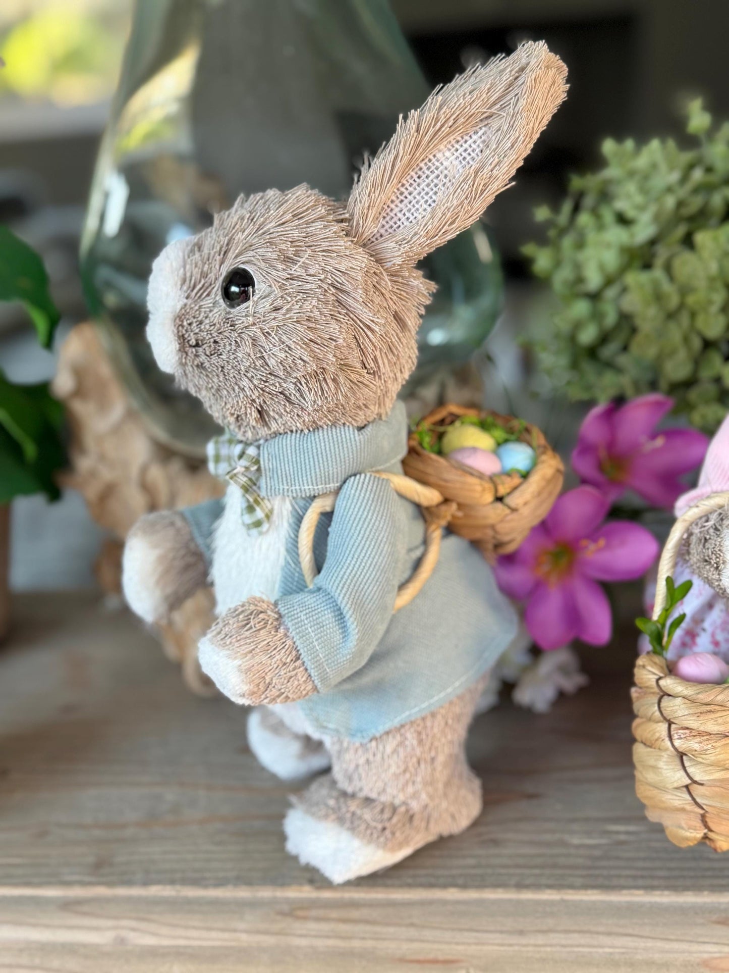 Bristle Bunny with Egg Baskets - Sold Individually