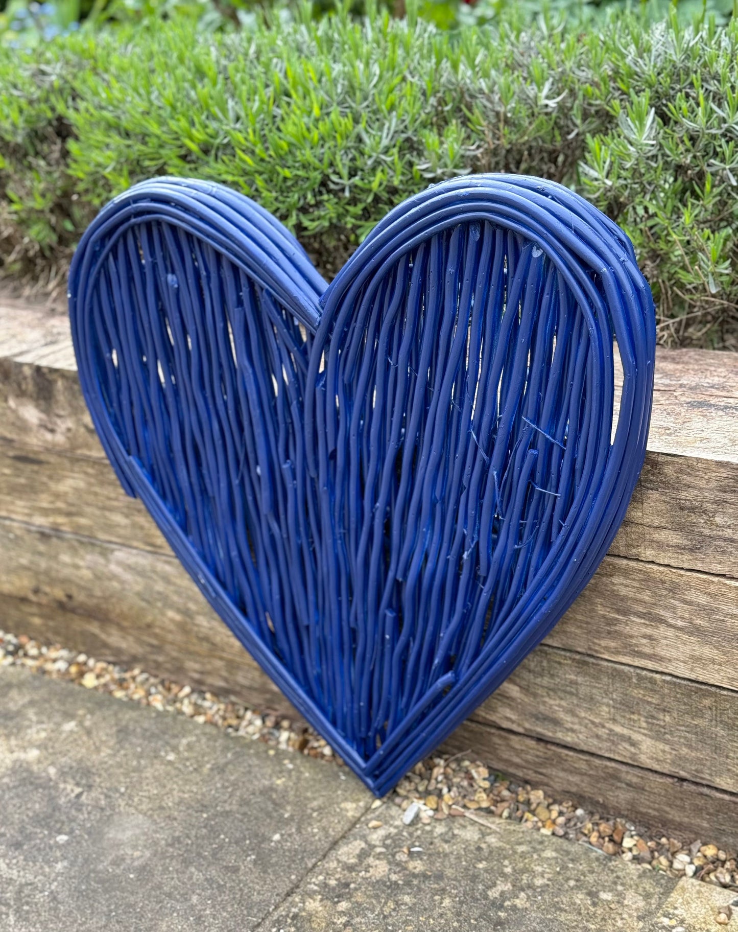 Royal Blue Wicker Heart- 60cm