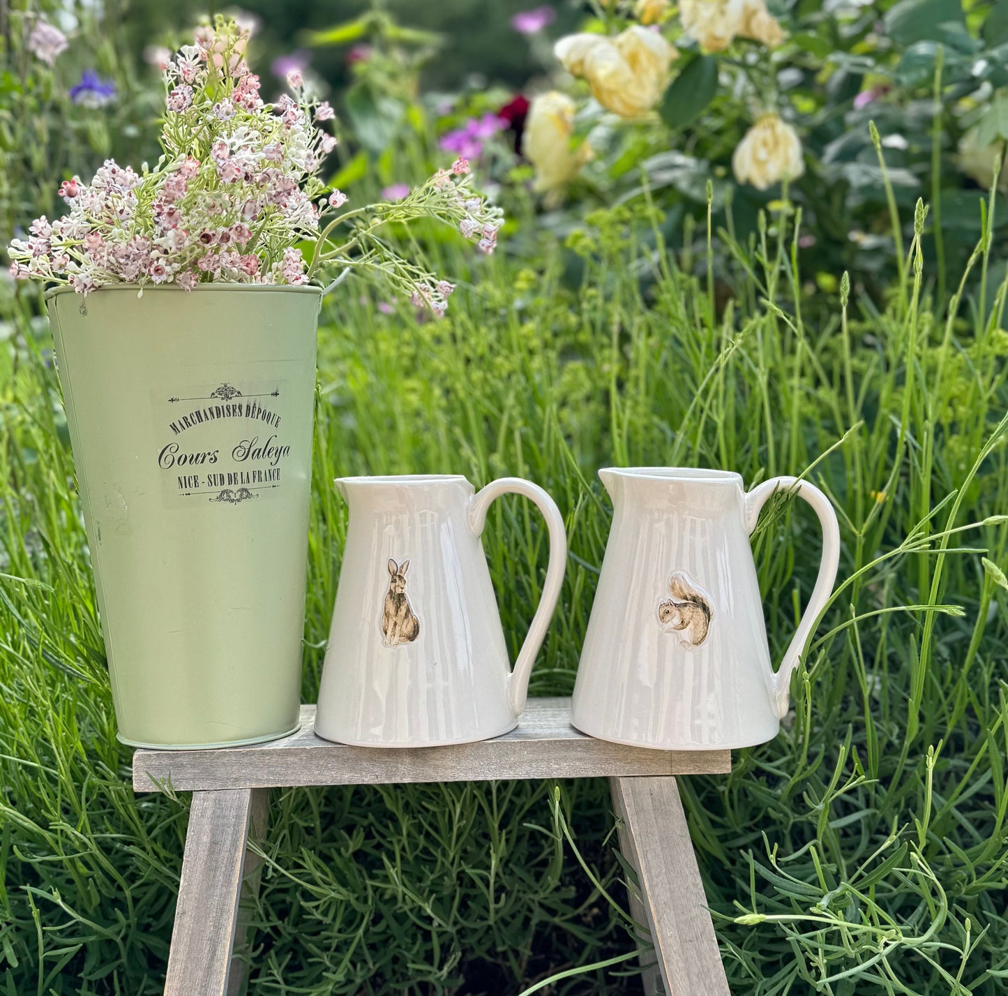 Stoneware Embossed Jug - Hare, Squirrel